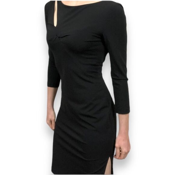 BCBGMaxazria Black Slit Bodycon Dress Women’s Size Small - Picture 1 of 7